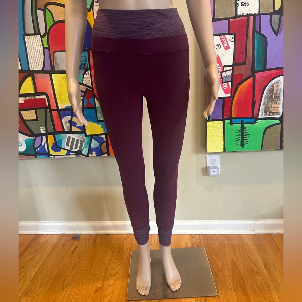 Lululemon En Route Crop Plum Wee Are From Space September Plum Sz 4 Legging